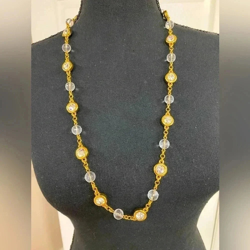 NWT 'JBK' JACKIE KENNEDY CAMROSE KROSS CRYSTAL NECKLACE